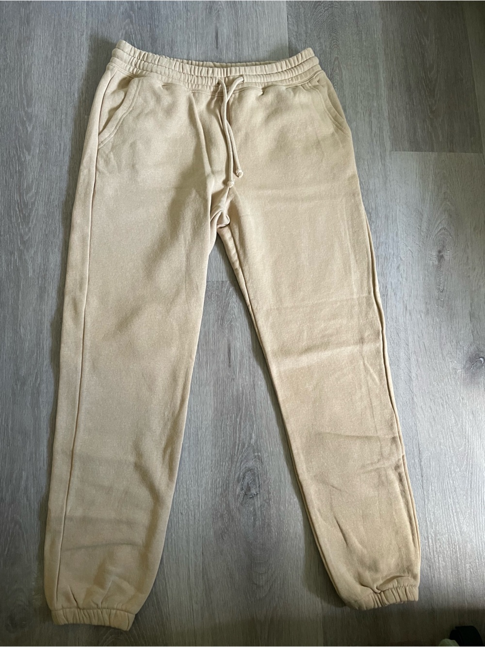 16 H&M Beige Drawstring Jogger Pants